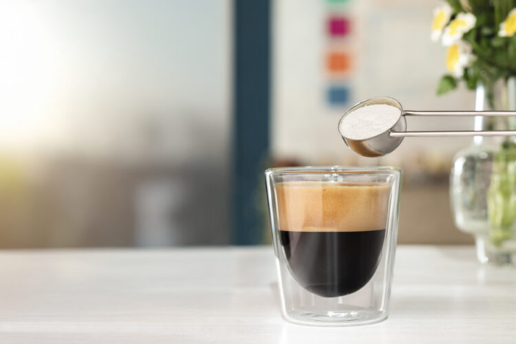 coffee cup and collagen spoon