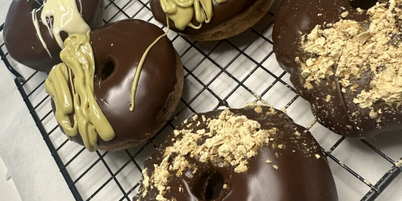 donuts covered in chocolate